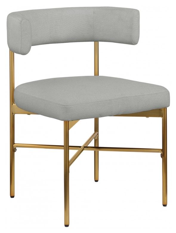 Meridian Furniture Rivage Gray/Brushed Gold Upholstered Dining Side Chair-0