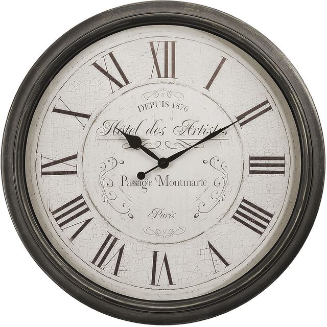 Monarch Specialties Inc. Brown 30" Oversized Round Wall Clock with Roman Numerals on Antique Backgro-0