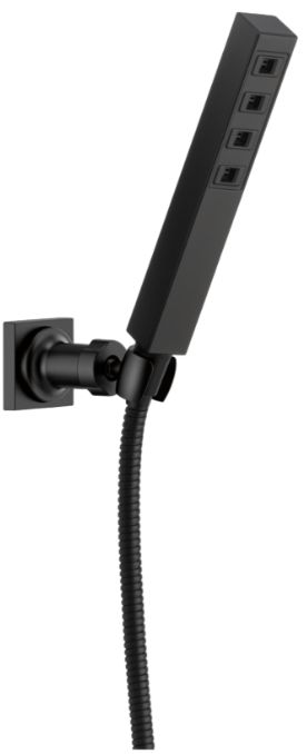 Delta Universal Showering Matte Black 1.75 GPM H2Okinetic® Single-Setting Adjustable Wall Mount Hand Shower-0