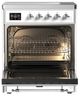 Ilve® Majestic III 30" Custom Pro Style Induction Range with Solid Door and Chrome Trim-1