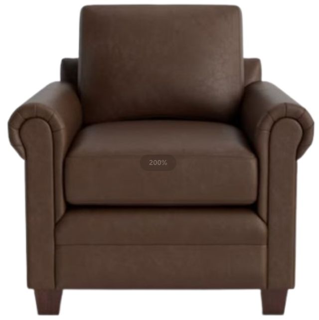 Bassett® Furniture Customizable Carolina Leather Panel Arm Chair-1