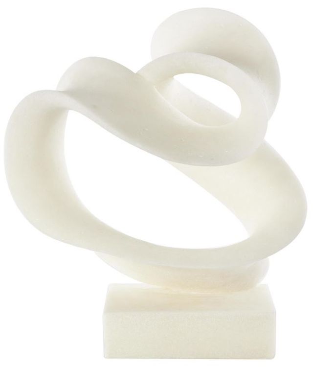 Deco Marche White Polystone Abstract Twisted Wave Sculpture-1