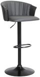 Armen Living Lydia Black/Gray Adjustable Swivel Bar Stool-0