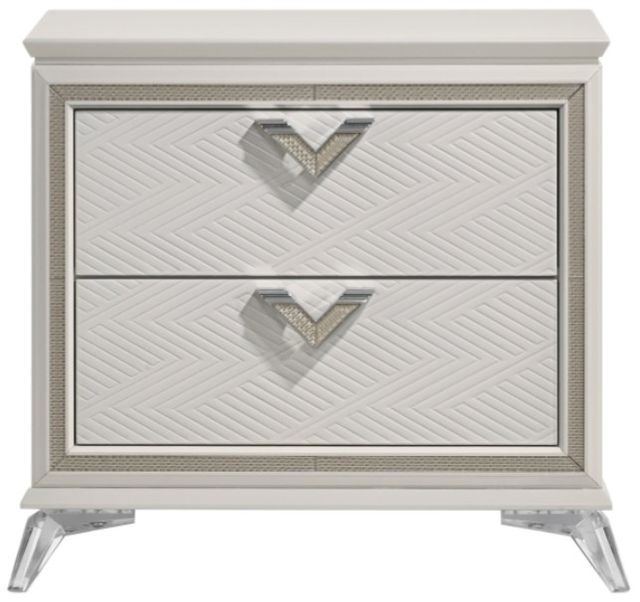 Homelegance® Audra Gold/White Nightstand-2