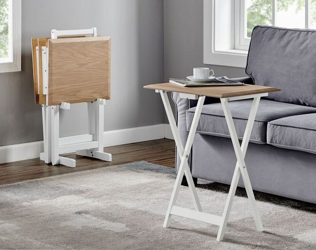 Linon Marlowe Natural Tray Table Set-3