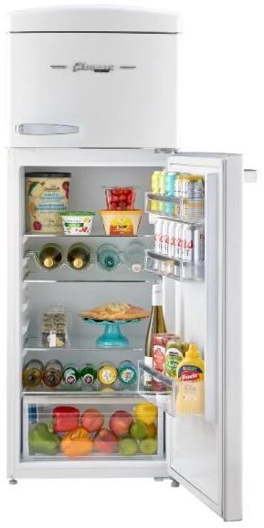 Unique® Appliances Classic Retro 22'' 7.5 Cu. Ft. Marshmallow White Top Freezer Refrigerator-3