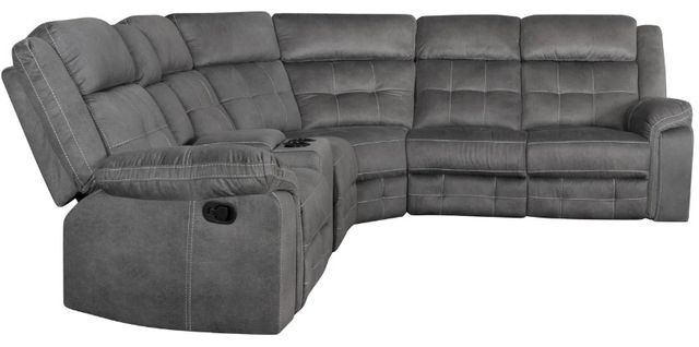 Powell® Keystone 6-Piece Gray Manual L-Shape Reclining Sectional-4