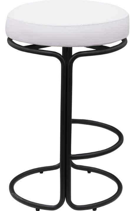 Meridian Furniture Madison Cream/Matte Black Leather Counter Stool-0