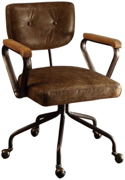 ACME Furniture Hallie Vintage Whiskey Leather Office Chair-0