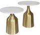 A & B Home 2-Piece Gold/White End Table Set-0