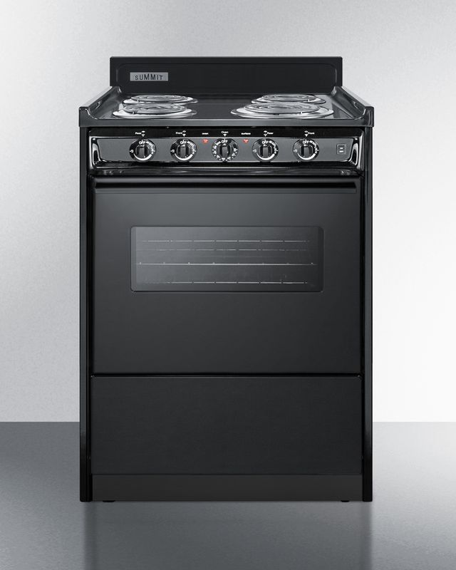 Summit® 24" Black Freestanding Electric Range-1