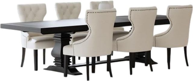 Coaster® Florence 7-Piece Cream/Distressed Black Dining Table Set-0