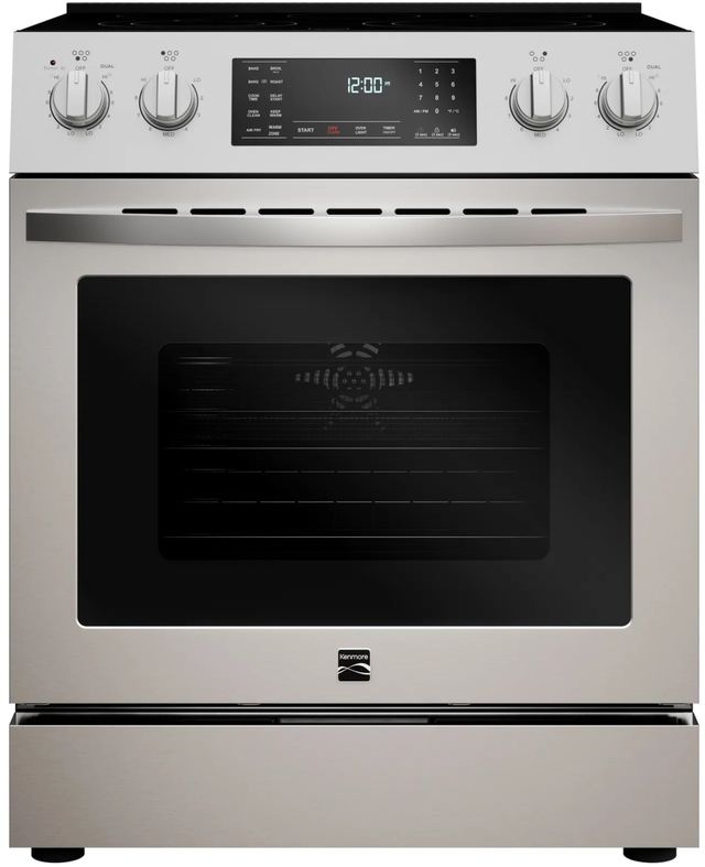 Kenmore® 30” Fingerprint Resistant Stainless Steel Front Control Slide-In Electric Range with Air Fryer  -0