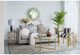 A & B Home Glass Top Side Table with Antique Brass Base-4