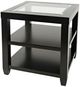 Jofran Inc. Urban Icon Glass Top End Table with Black Base-3