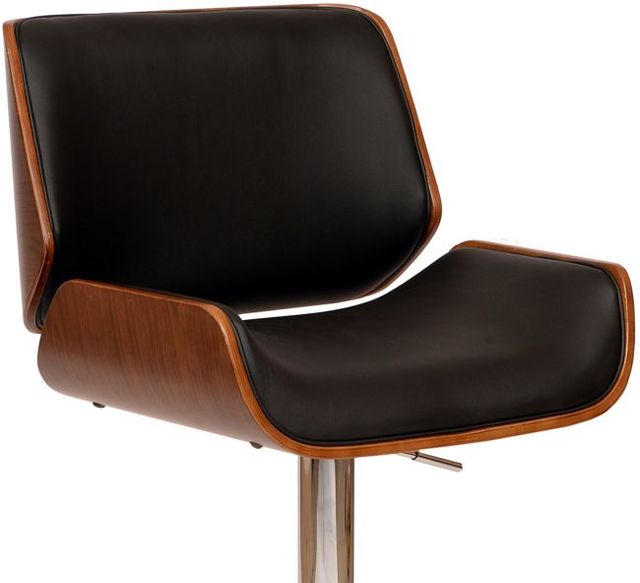 Armen Living London Black/Chrome/Walnut Bar Stool-3
