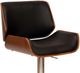 Armen Living London Black/Chrome/Walnut Bar Stool-3
