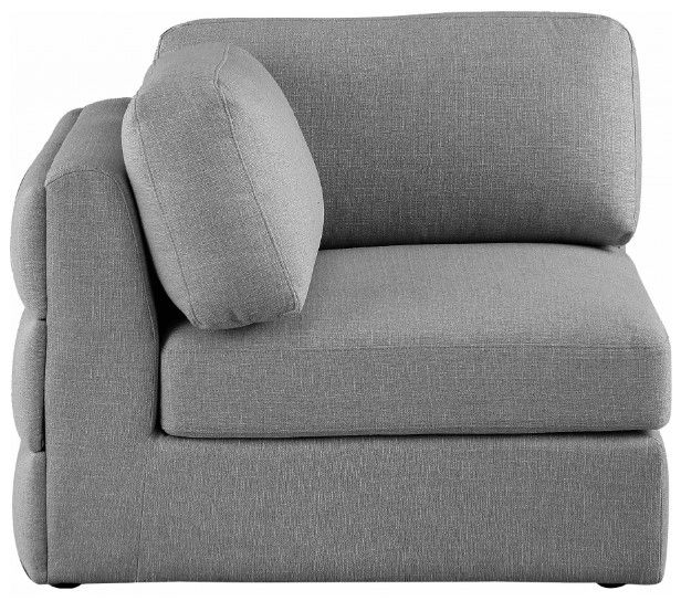 Meridian Furniture Beckham Grey Linen Polyester Modular Corner Chair-1