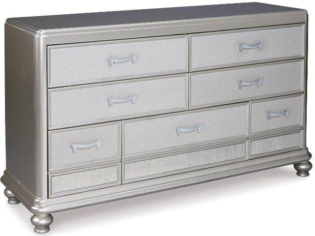 Signature Design by Ashley® Coralayne 4-Piece Gray Queen Upholstered Sleigh Bed Set-2
