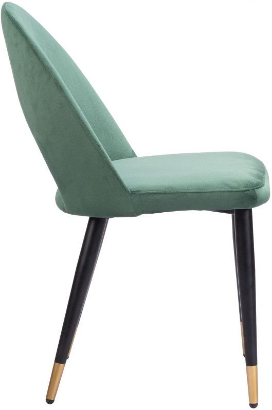 Zuo® Modern Menlo Black/Gold/Green Dining Side Chair Set-2