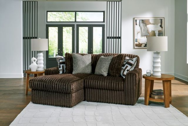 Signature Design by Ashley® Midnight-Madness 2-Piece Chocolate Left Arm Facing Sectional with Chaise-3