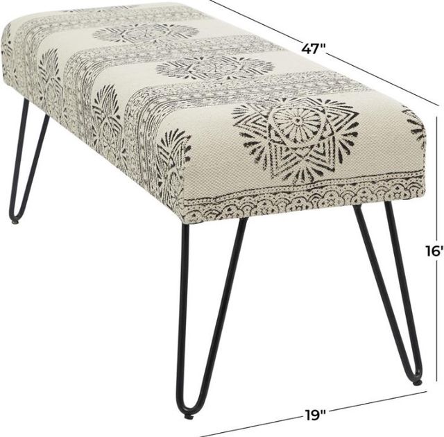 Deco Marche Black/White Bench-3