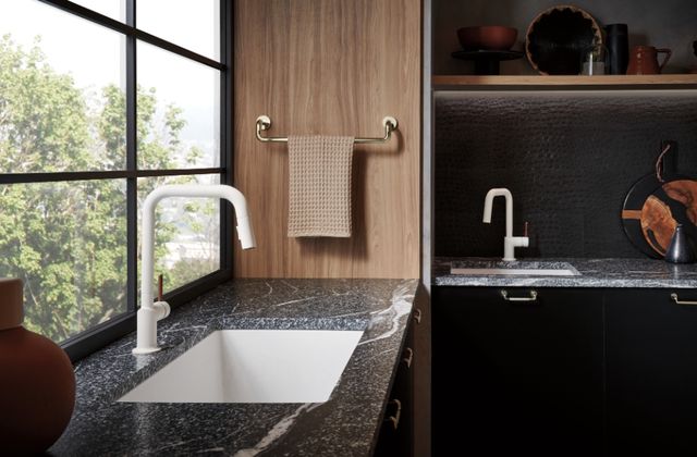 Brizo Jason Wu Matte White/Wood Pull-Down Faucet Wood Lever Handle Kit-2