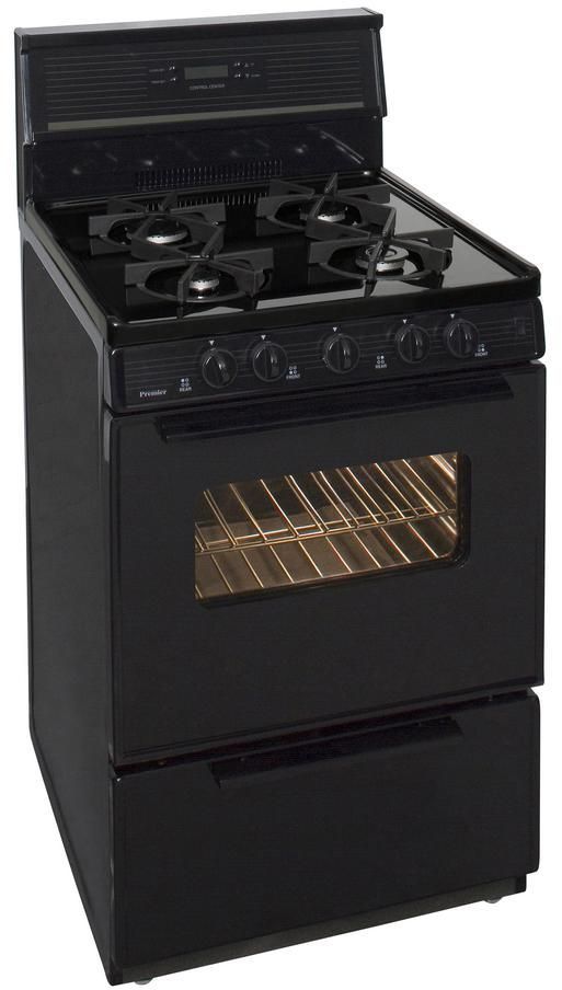 Premier 24" Black Freestanding Gas Range-1