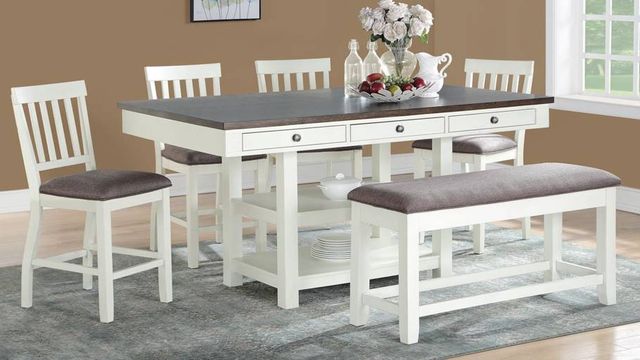 Urban Styles Furniture Chelsea 6-Piece Gray/White Counter Height Dining Set-0