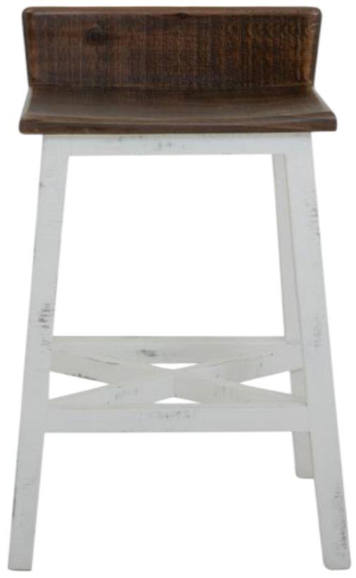 International Furniture Direct Pueblo Brown/White 24" Counter Stool-2