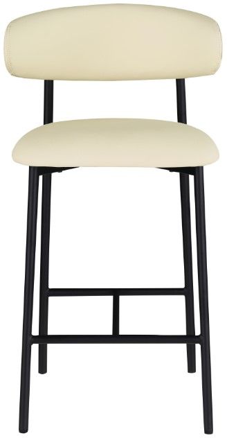 Meridian Furniture Lupita Cream/Matte Black Counter Stool-1
