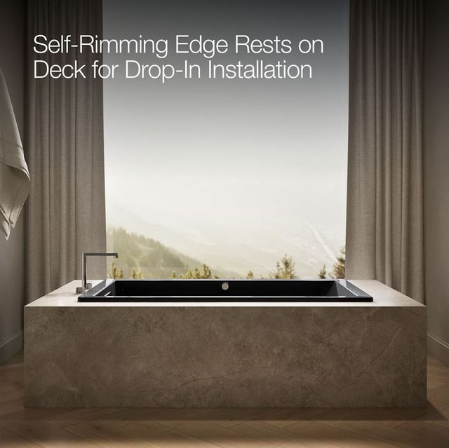 KOHLER® Underscore® Black 66" X 36" Drop-In/ Undermount Heated Bubblemassage™ Air Bath with Whirlpool-3
