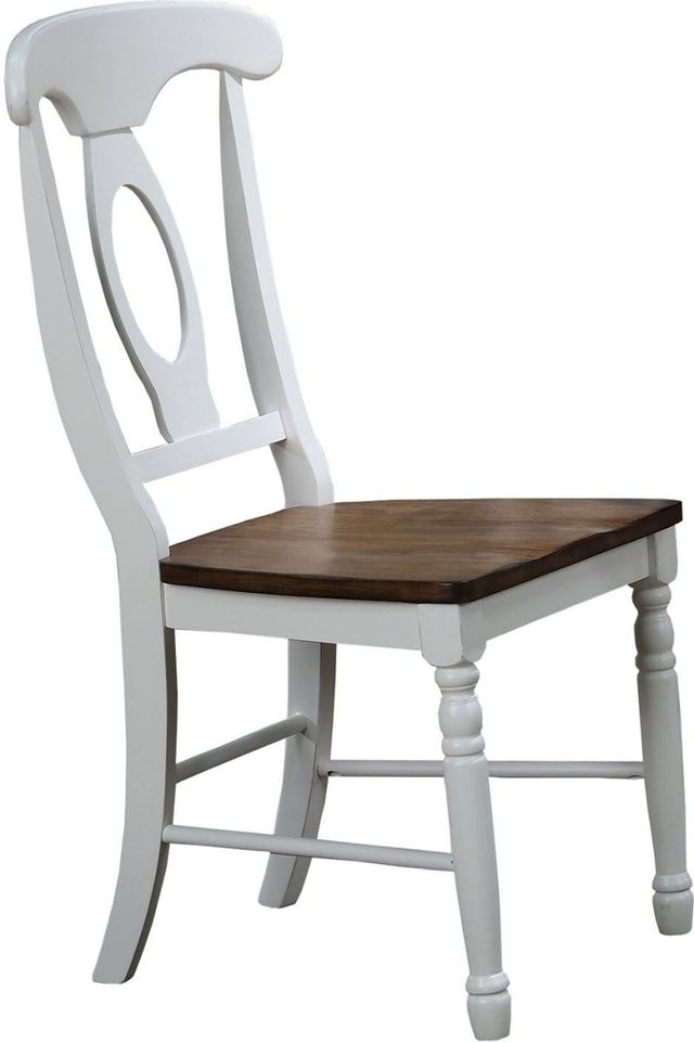 Winners Only® Pacifica Rustic Brown/White Napoleon Dining Side Chair-0
