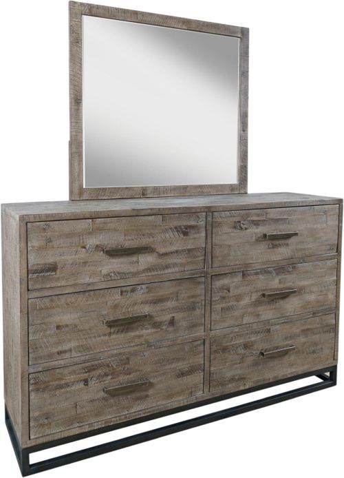 Jofran Inc. East Hampton 4-Piece Distressed Gray King Panel Bedroom Set-3