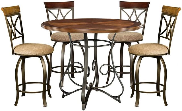 Powell® Hamilton 5-Piece Bronze/Medium Cherry Gathering Table Set-0