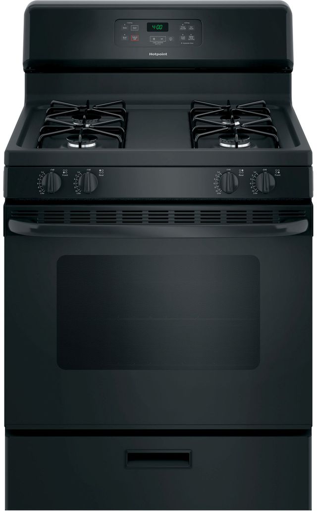 Hotpoint® 30" Black Freestanding Gas Range