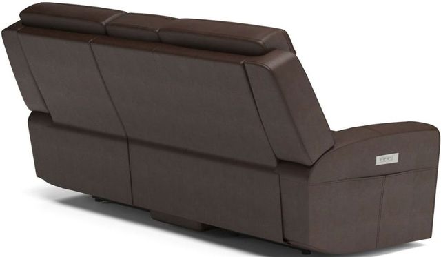 Flexsteel® Barnett Chocolate Power Reclining Loveseat with Console and Power Headrests and Lumbar-2