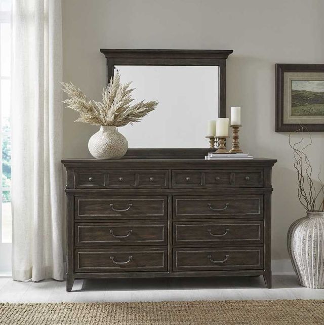 Liberty Furniture Paradise Valley Saddle Brown Dresser and Mirror-1