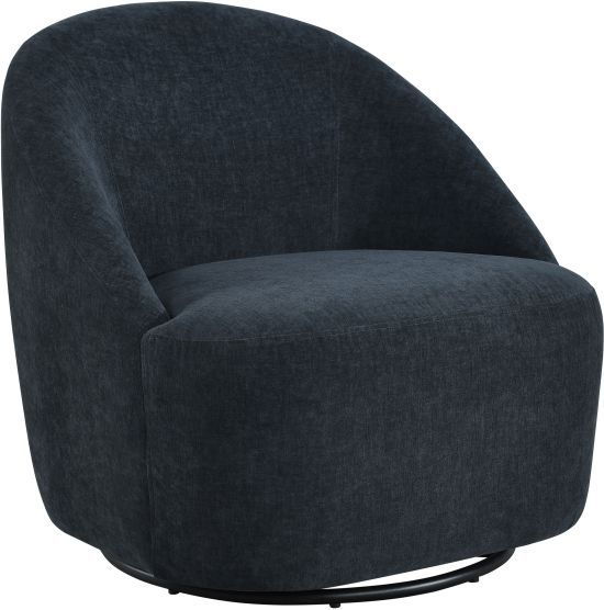 Coaster® Leon Black Upholstered Swivel Accent Chair-0