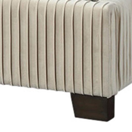 Bernards Luca Beige Pleated Upholstered King Panel Bed-2