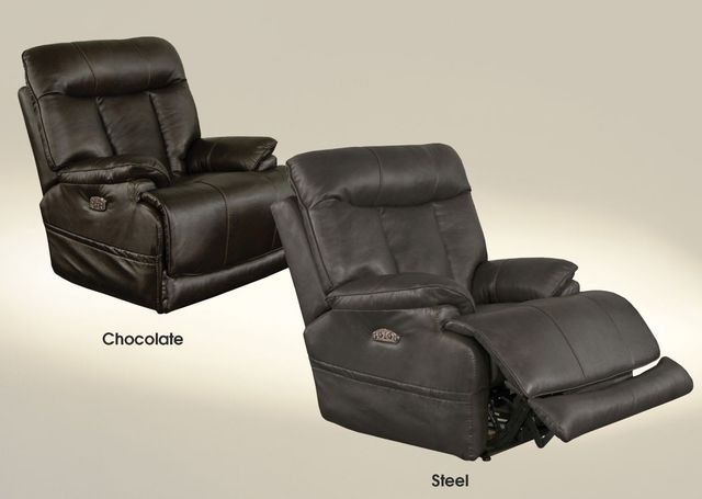 Catnapper® Naples Steel Power Headrest Lumbar Power Lay Flat Recliner with Extended Ottoman-1