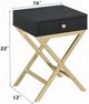 ACME Furniture Coleen Black Side Table with Brass Base-3