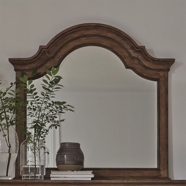 Liberty Furniture Haven Hall Aged Chestnut Arched Mirror-0