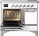 Ilve® Majestic III 40" White Pro Style Induction Range with Solid Door and Chrome Trim-4