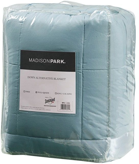 Olliix by Madison Park Blue All Season Hypoallergenic Microfiber Down Alternative Twin Windom Blanket-2