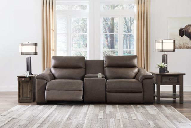 Signature Design by Ashley® Salvatore 3-Piece Chocolate Power Reclining Loveseat-1