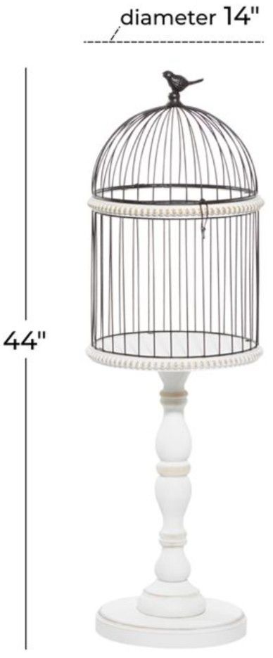 Deco Marche Black/White Beaded Birdcage-3
