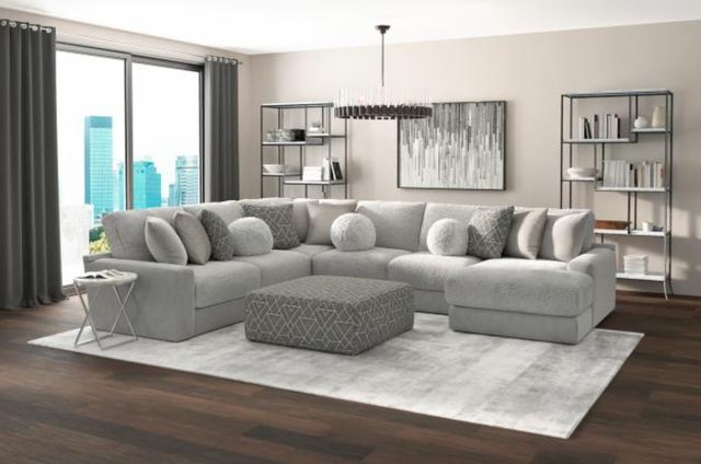 Jackson Furniture Canyon 5-Piece Gray/Platinum/Zinc Right-Arm Facing Sectional and Ottoman-1