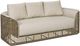 Vanguard® Furniture Bliss Honey Weave/Jet Ski Vanilla Outdoor Bench Seat Mid Sofa with Blanket-3