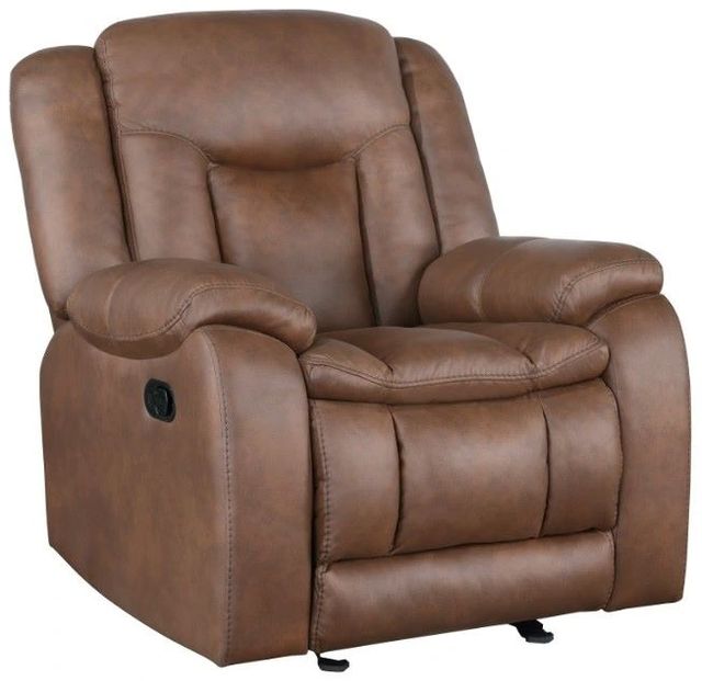 New Classic® Home Furnishings Morello Saddle Brown Manual Glider Recliner-0